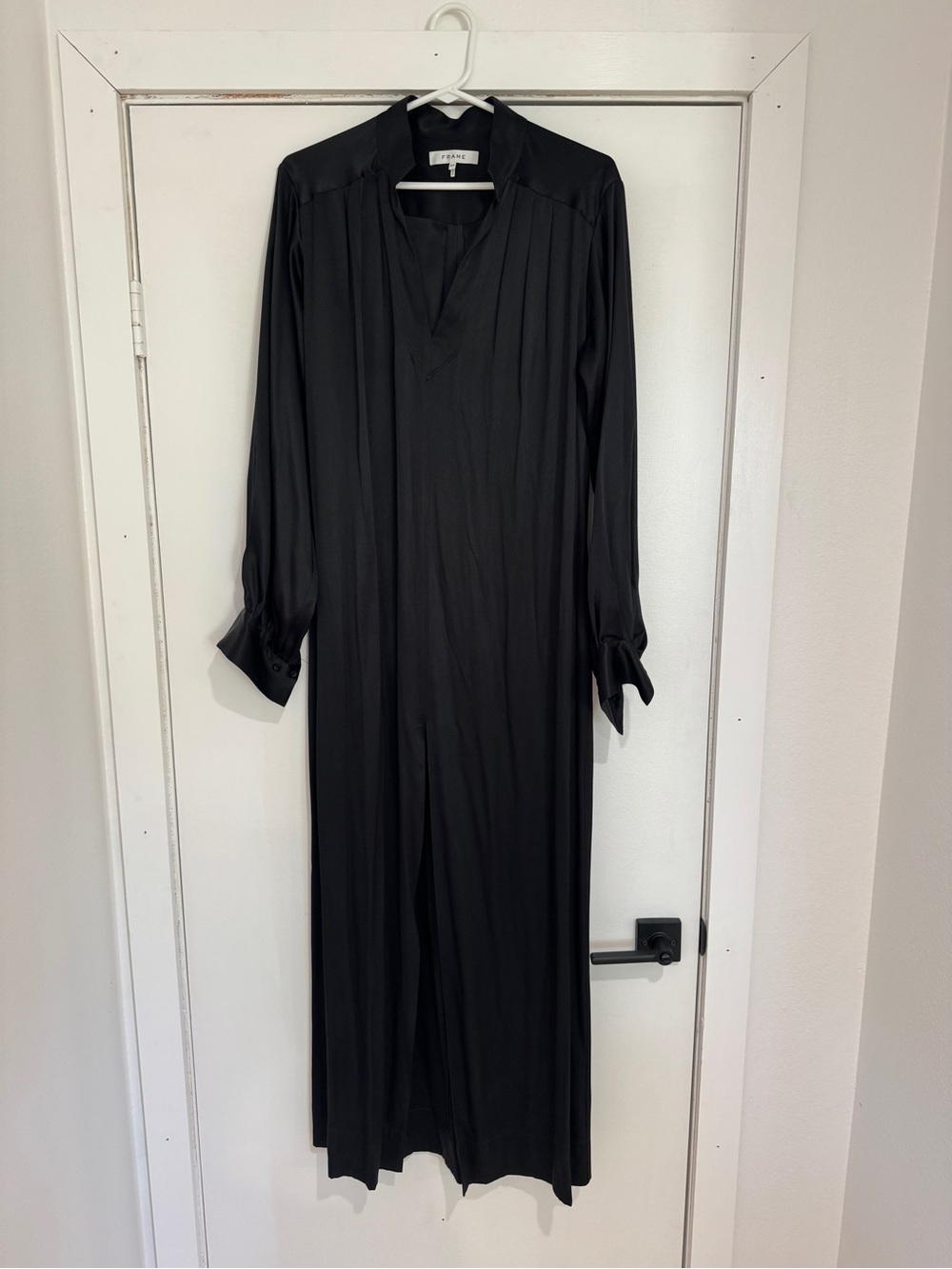 Frame Black Long Sleeve Maxi Dress
